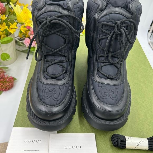 Gucci Black Quilted Rain & Snow Boots main image 4